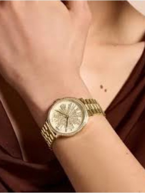 Olivia Burton Ice Burst Gold-Tone Stainless Steel Bracelet Watch 35mm Working